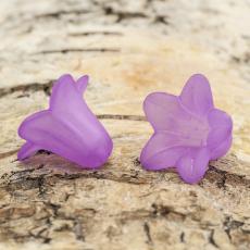 P&auml;rlh&aring;llare Blomma frostad akryl 12x16 mm, Lila (10st)