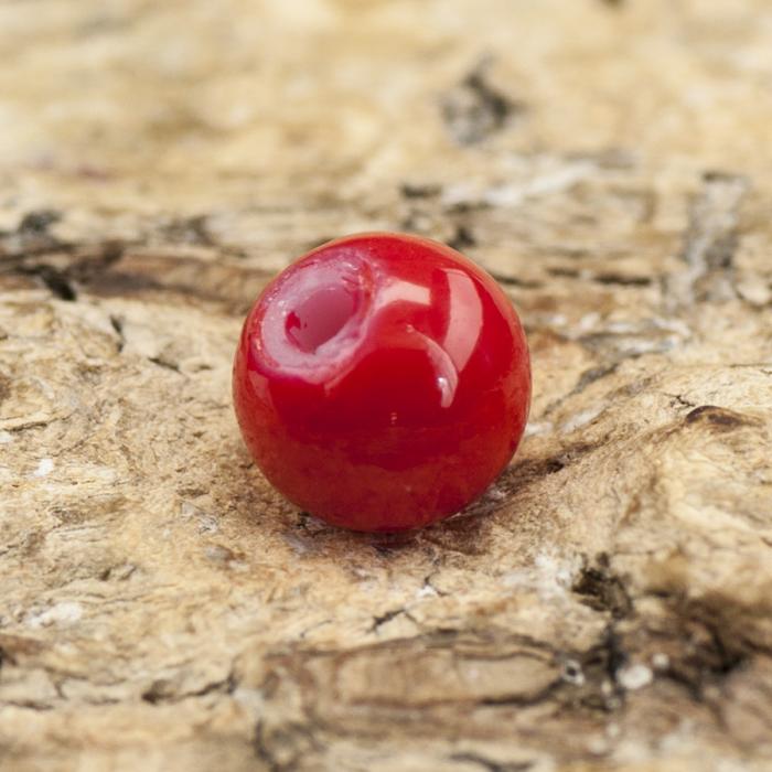 Lackad glaspärla 4 mm, Röd (60st)