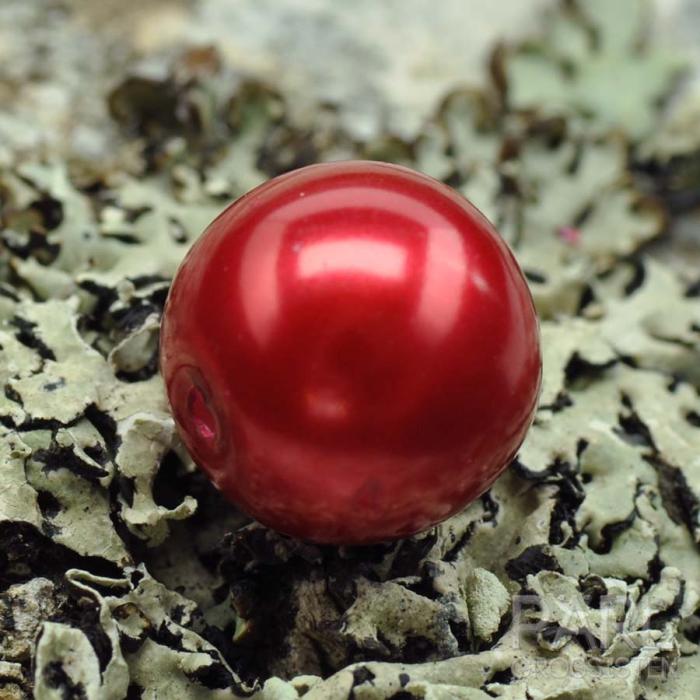 Vaxad glaspärla 10 mm, Hallon (10st)