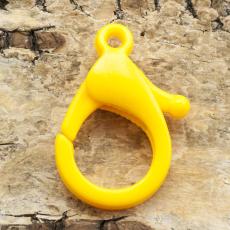 Karbinhake i plast 25x17 mm, Gul (2st)
