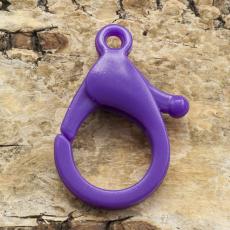 Karbinhake i plast 25x17 mm, Mörklila (2st)