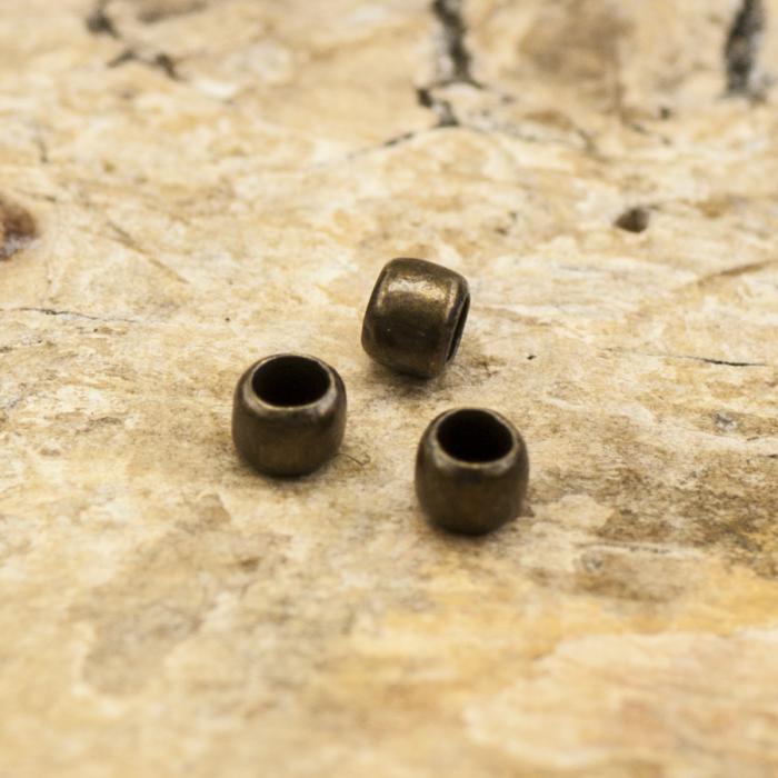 Klämpärla rund 2 mm, Antikbrons (100st)