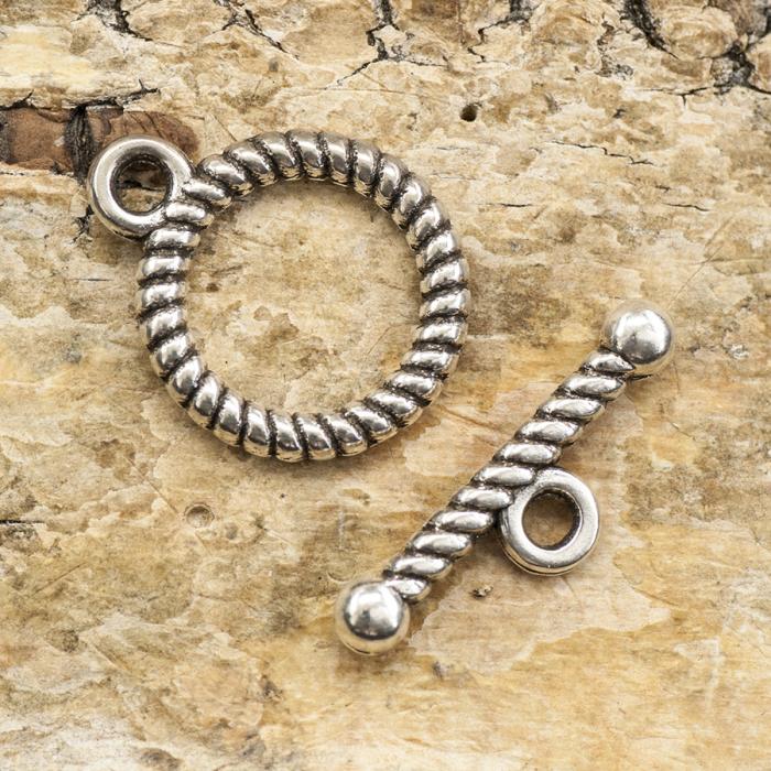 Stavlås Krans 13x16 mm, Antiksilver (5st)