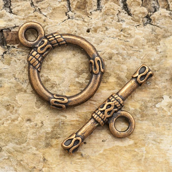 Stavlås tibetansk stil 13x18 mm, Antikkoppar (5st)