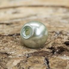 Vaxad glaspärla 6 mm, Ljus silverblå (40st)