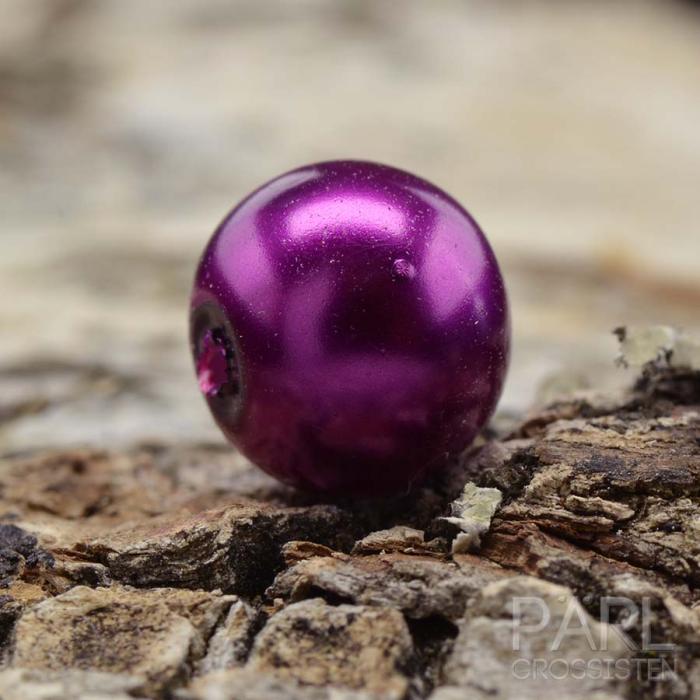 Vaxad glaspärla 8 mm, Lila (20st)