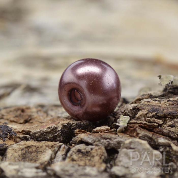 Vaxad glaspärla 6 mm, Lilagrå (40st)