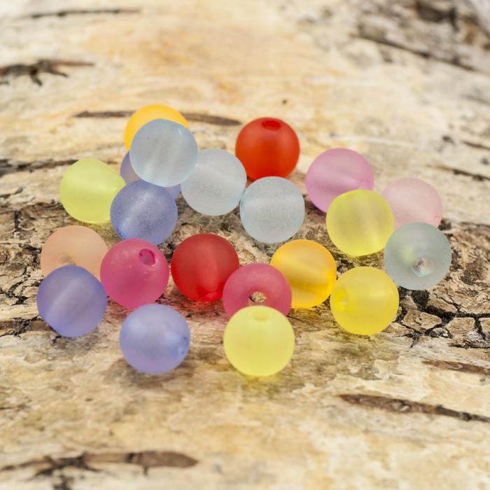 Frostad akrylpärla 8 mm, Färgmix (30st)