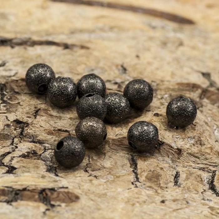 Stardustpärla metall 4 mm, Svart (20st)