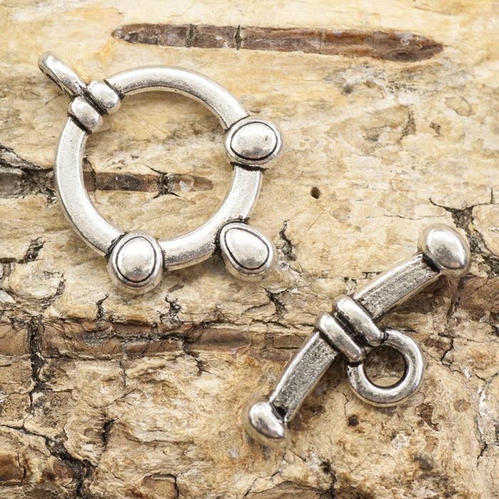 Stavlås tibetansk stil 14x20 mm, Antiksilver (5st)