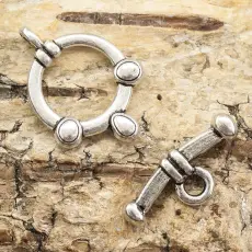 Stavlås tibetansk stil 14x20 mm, Antiksilver (5st)