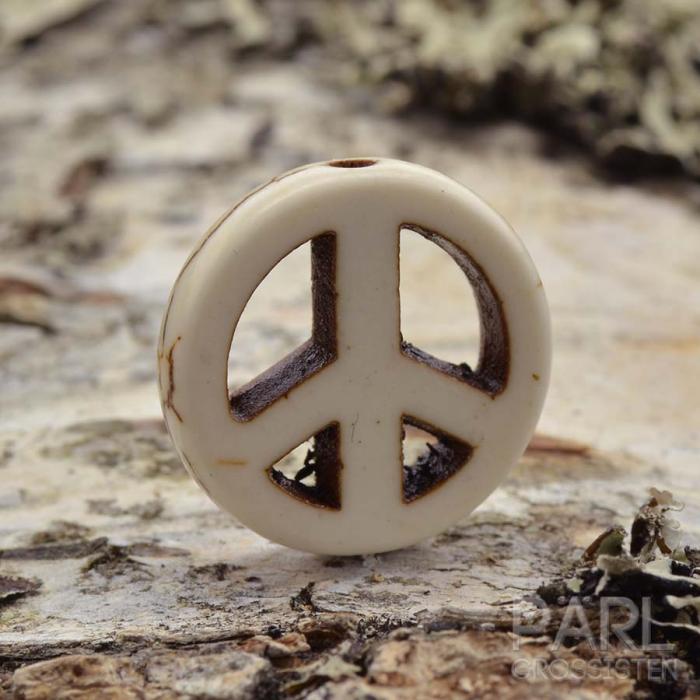 Peacemärke howlite, Vit (10st)