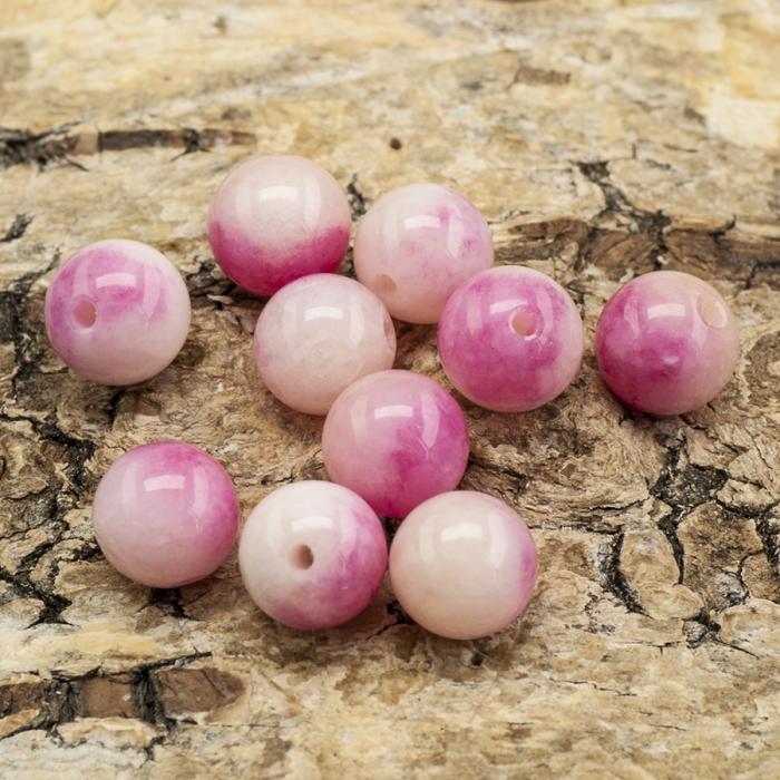 Pärla Malaysia jade 6 mm, Cerise/Rosa (10st)