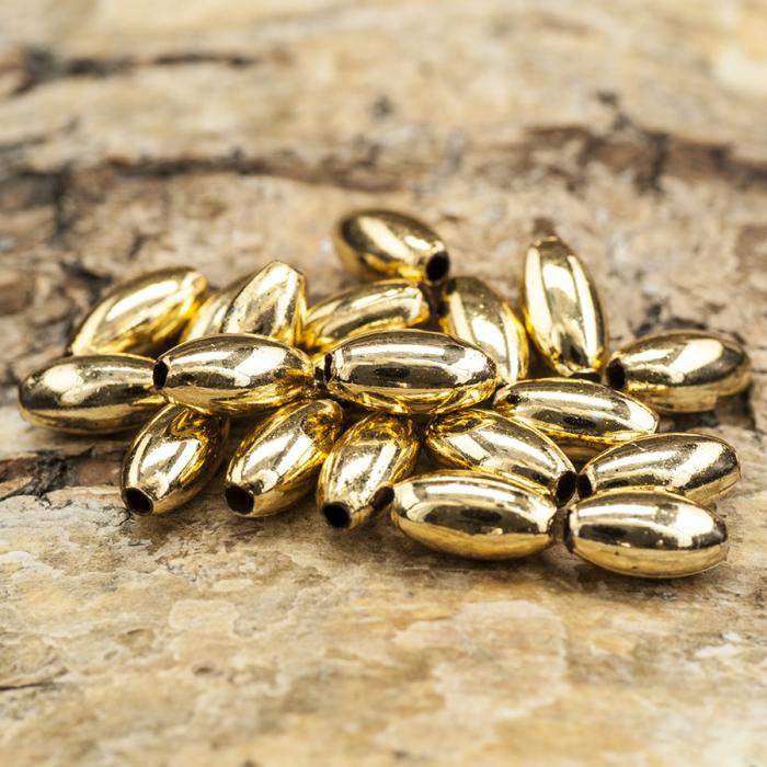 Akrylpärla Oval 4x8 mm, Guld (20st)