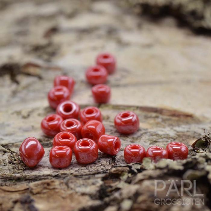 Seed bead opak lyster 3 mm, Hallonröd (20gr)