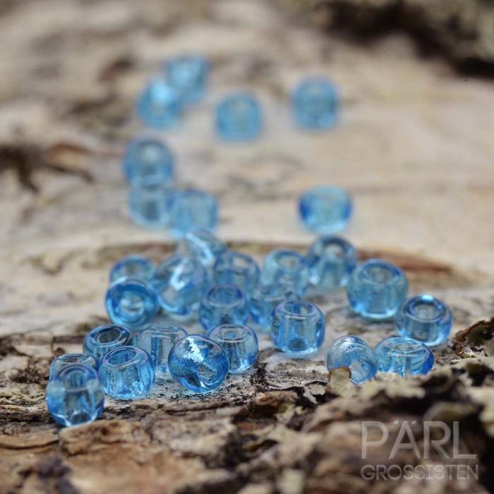 Seed bead transparent 3 mm, Himmelsblå (20gr)
