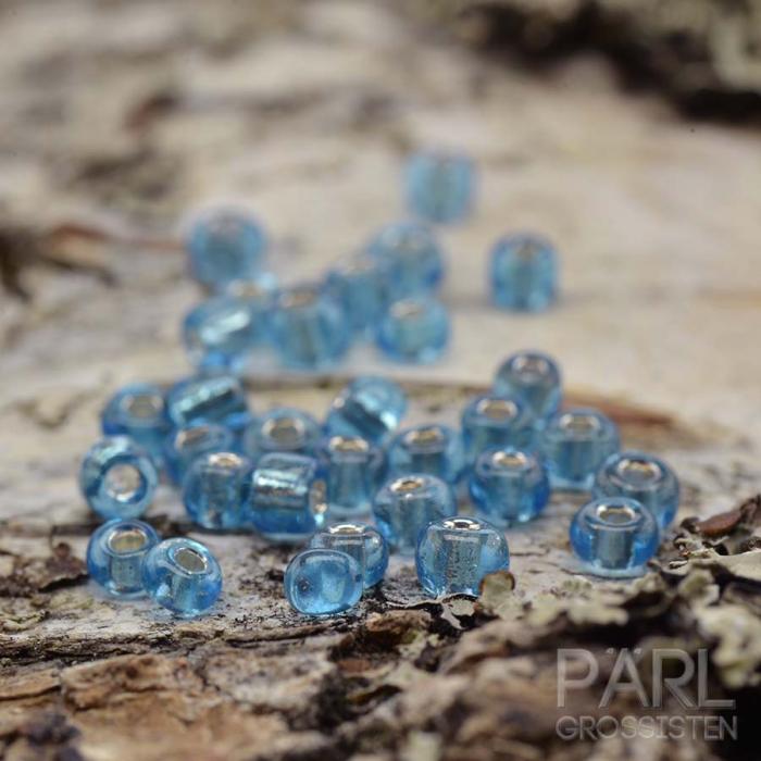 Seed bead silverlined 3 mm, Ljus turkos (20gr)