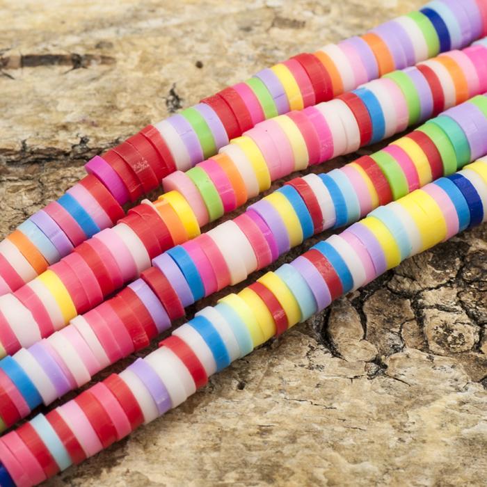 Pärla Heishi Eko 4x1 mm, Pastellmix (2g)