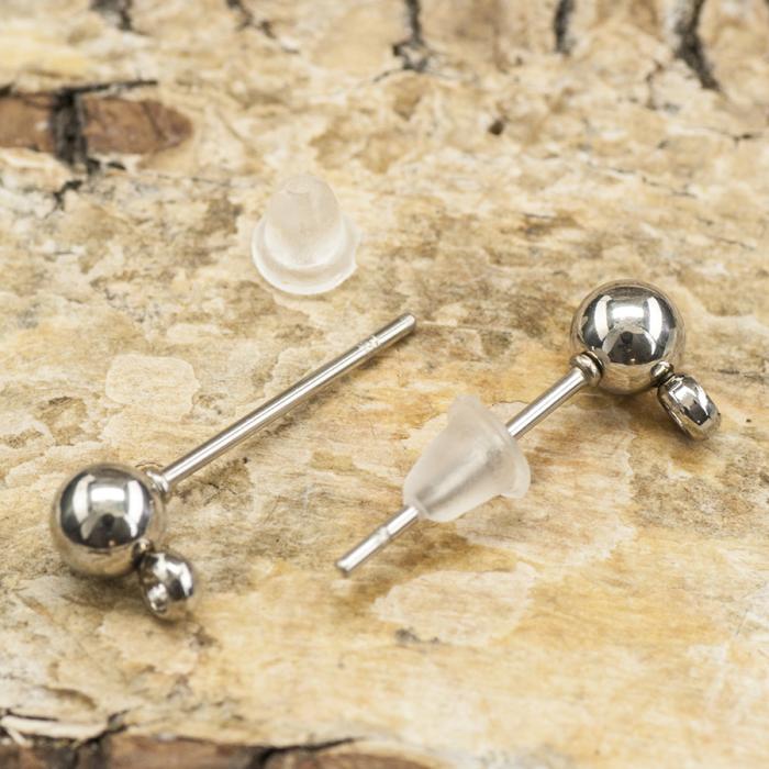 Örhänge stift med ögla i Rostfritt stål 4 mm (par)