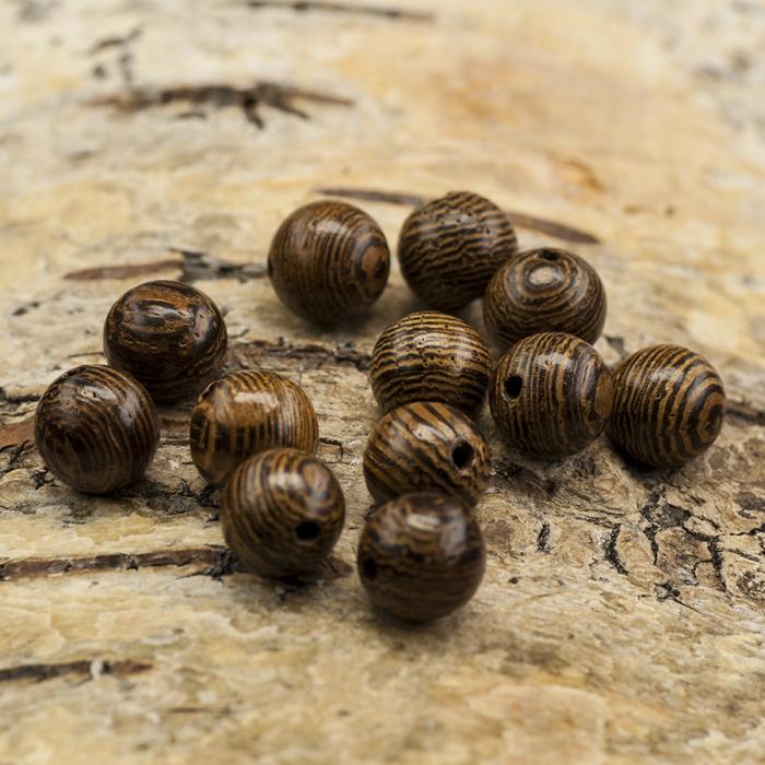 Träpärla 8 mm, Kokosbrun (30st)