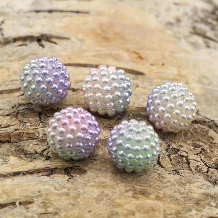 Bubbelpärla 12 mm, Regnbågsrosa (5st)