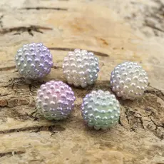 Bubbelpärla 12 mm, Regnbågsrosa (5st)