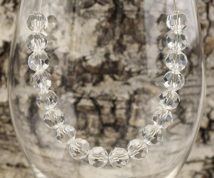 Glaspärla facetterad kula 8 mm, Klar (10st)