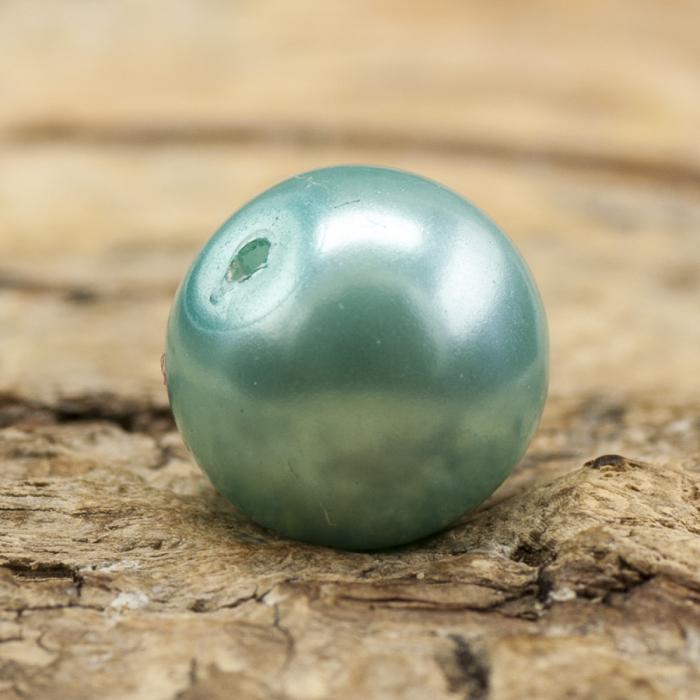Vaxad glaspärla 8 mm, Turkos (20st)