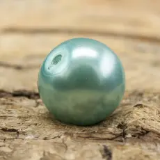 Vaxad glaspärla 8 mm, Turkos (20st)