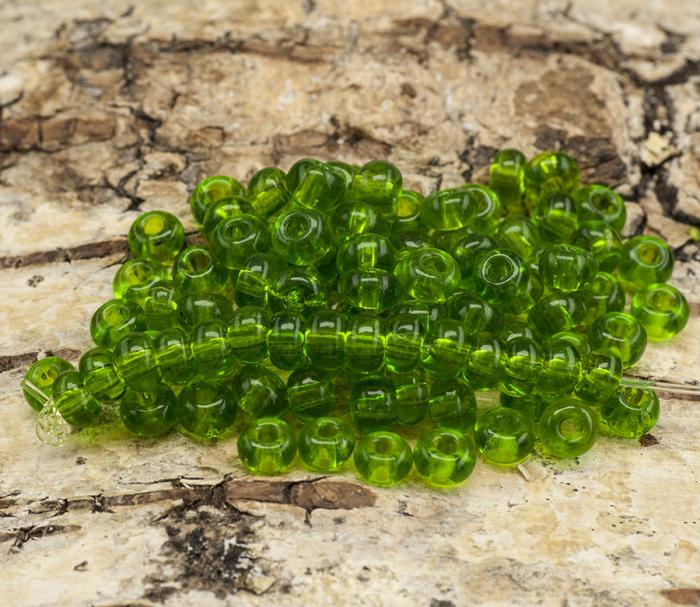 Seed Beads transparent 5 mm, Grön (20g)