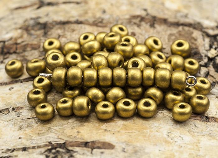 Seed Beads opak matt 5 mm, Guld (20g)
