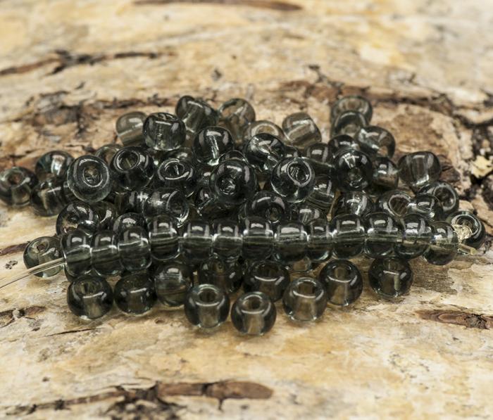 Seed Beads transparent 5 mm, Grå (20g)