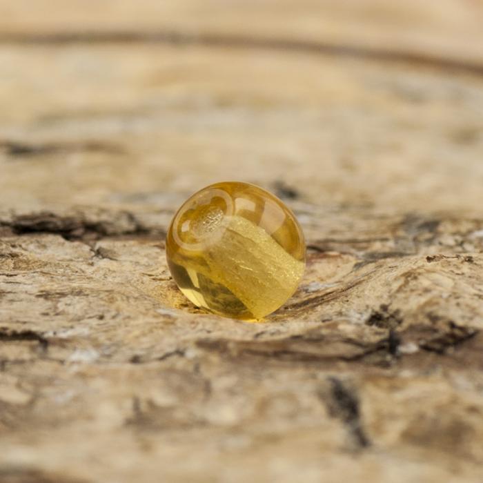 Glaspärla rund 4 mm, Ljus bärnsten (60st)