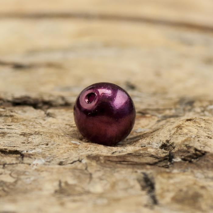 Vaxad glaspärla 4 mm, Bordeaux (60st)