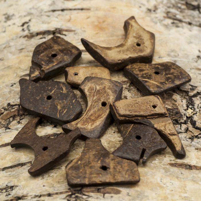 Träpärla Kokosnöt 10x22 mm, Brun (10st)