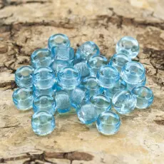 Glaspärla Skimmer 6x4 mm, Turkos (30st)