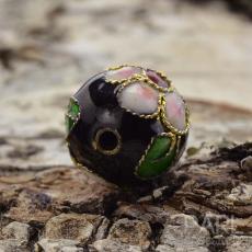 Cloisonnepärla 12 mm, Svart (st)