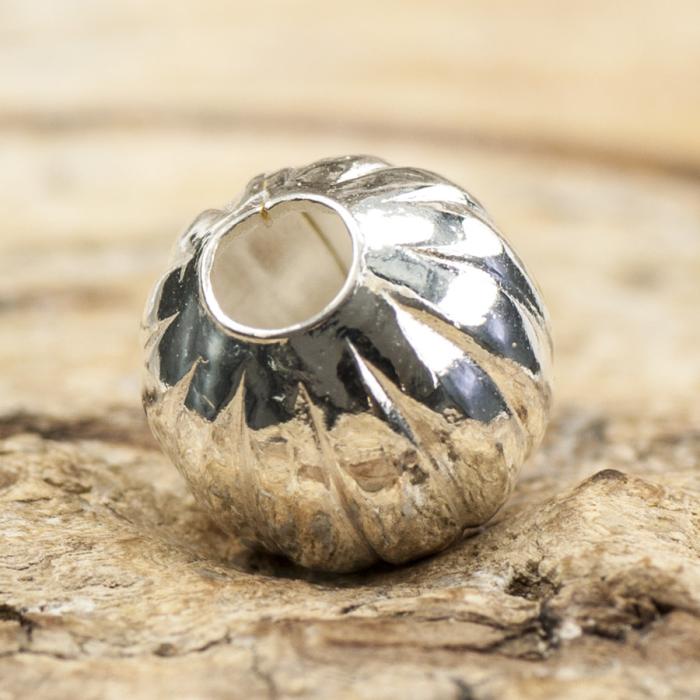Randig kula 8 mm, Silverfärg (10st)