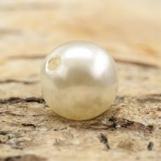 Rund Akrylpärla 10 mm, Äggskal (20st)