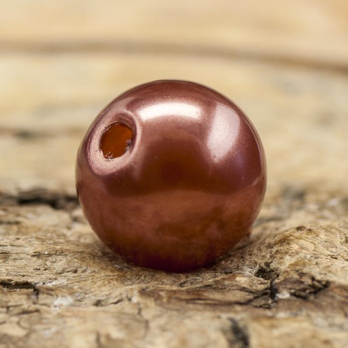 Rund Akrylpärla 8 mm, Brun (30st)