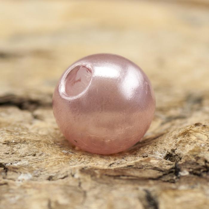 Rund akrylpärla 6 mm, Rosa (50st)
