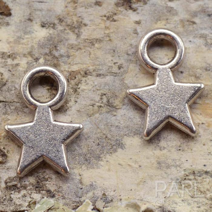 Berlock Stjärna 8x10 mm, Antiksilver (5st)