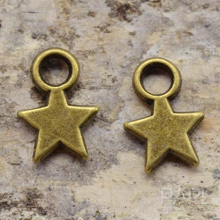 Berlock Stjärna 8x10 mm, Antikbrons (10st)