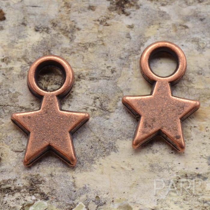 Berlock Stjärna 8x10 mm, Antikkoppar (10st)