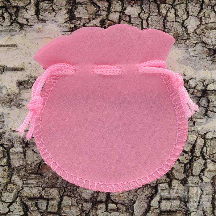 Tygpåse sammet 7x7 cm, Rosa (st)