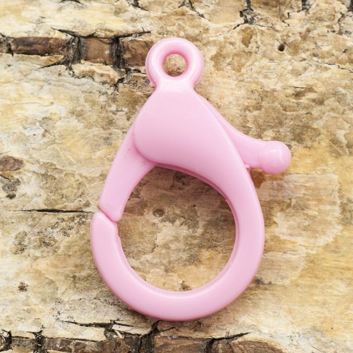 Karbinhake i plast 25x17 mm, Rosa (2st)