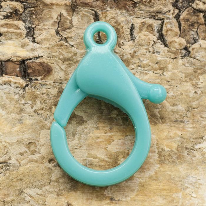Karbinhake i plast 25x17 mm, Turkos (2st)