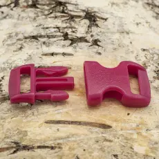 Lås Survival plast 29x15 mm, Vinröd (5st)