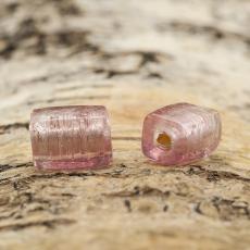 Glaspärla Rätblock 9x12 mm, Rosa (5st)