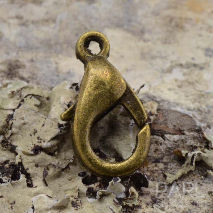 Lås Karbinhake 12x6 mm, Antikbrons (5st)